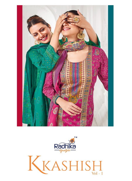 Kkashish Vol 1 By Radhika Jam Satin Kurti With Bottom Dupatta Wholesalers In Surat